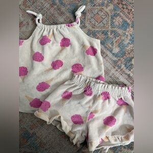 Zara Terry Pink Short Set Ice cream outfit